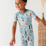 Toddler wearing bamboo pajamas