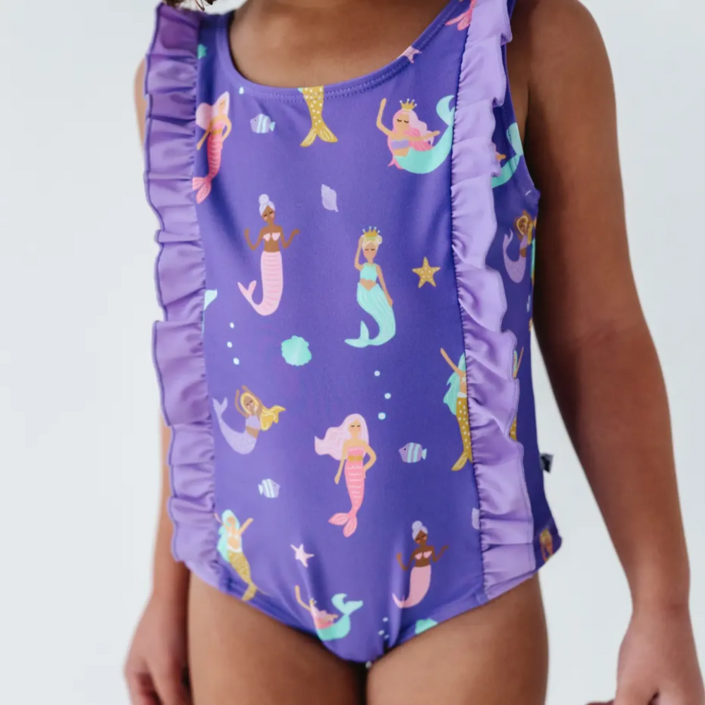 
                      
                        Mermaid in the U.S.A. Swimsuit With Ruffle
                      
                    