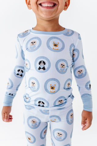 Porthole Pups Kids Pajamas - Blue