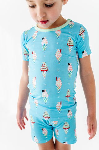 Sundae Funday Kids Pajamas - Blue