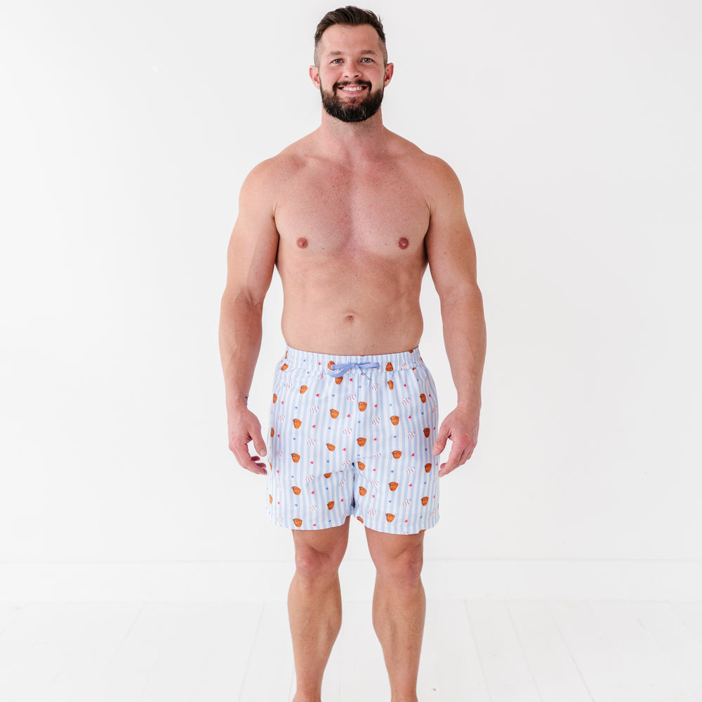 Stripe Out Men's Swim Trunks