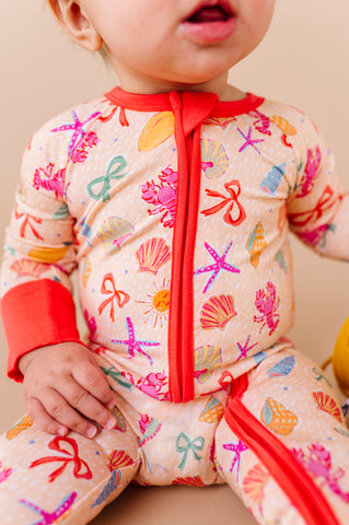 Shell We Go to Bed Pink Convertible Footies