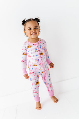Caddy Convertible Footies- Pink  (Preorder Est Ship May 20)