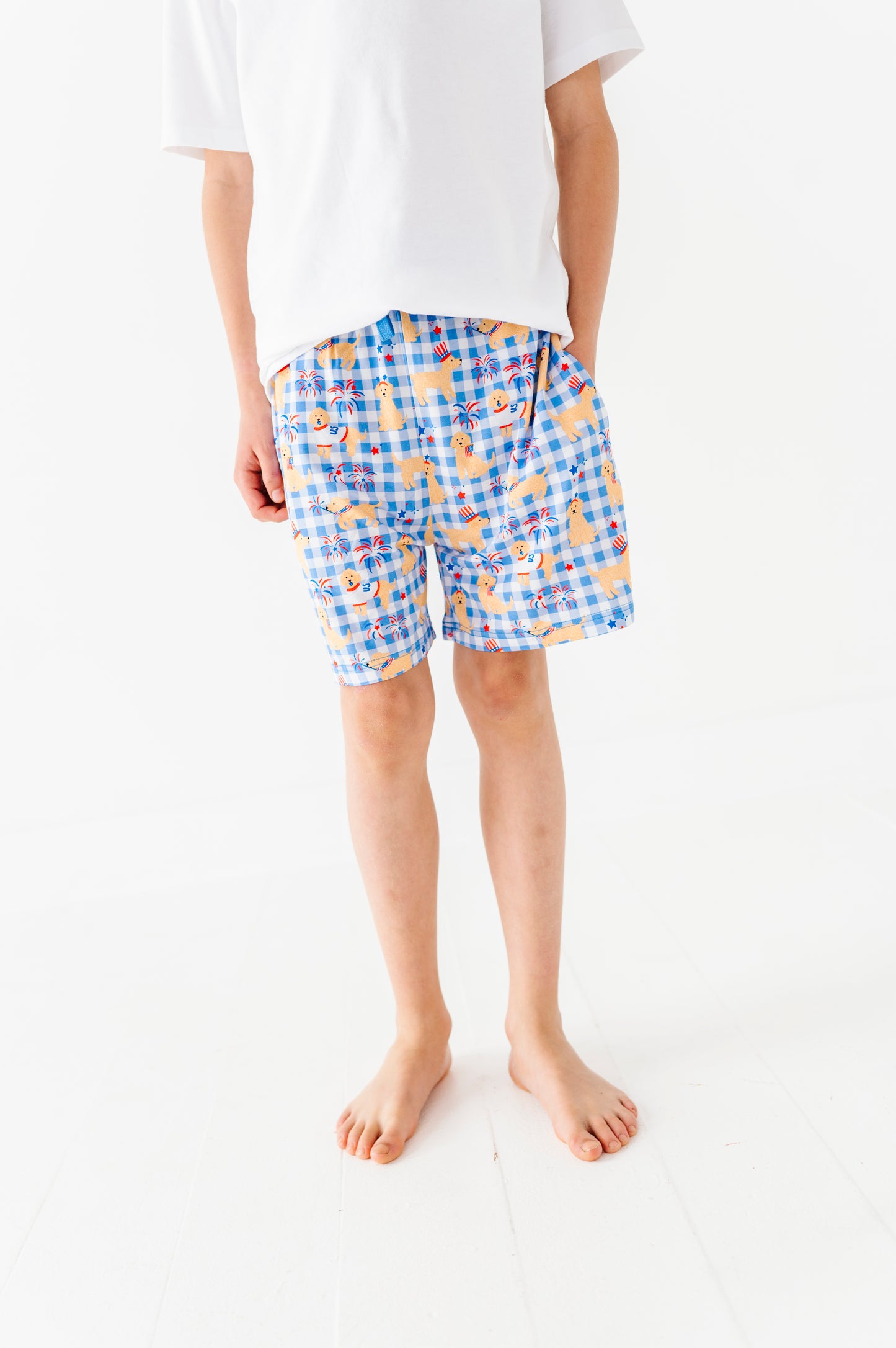 Yankee Doodle Doggie Boys Lounge Shorts - Bigger Kids