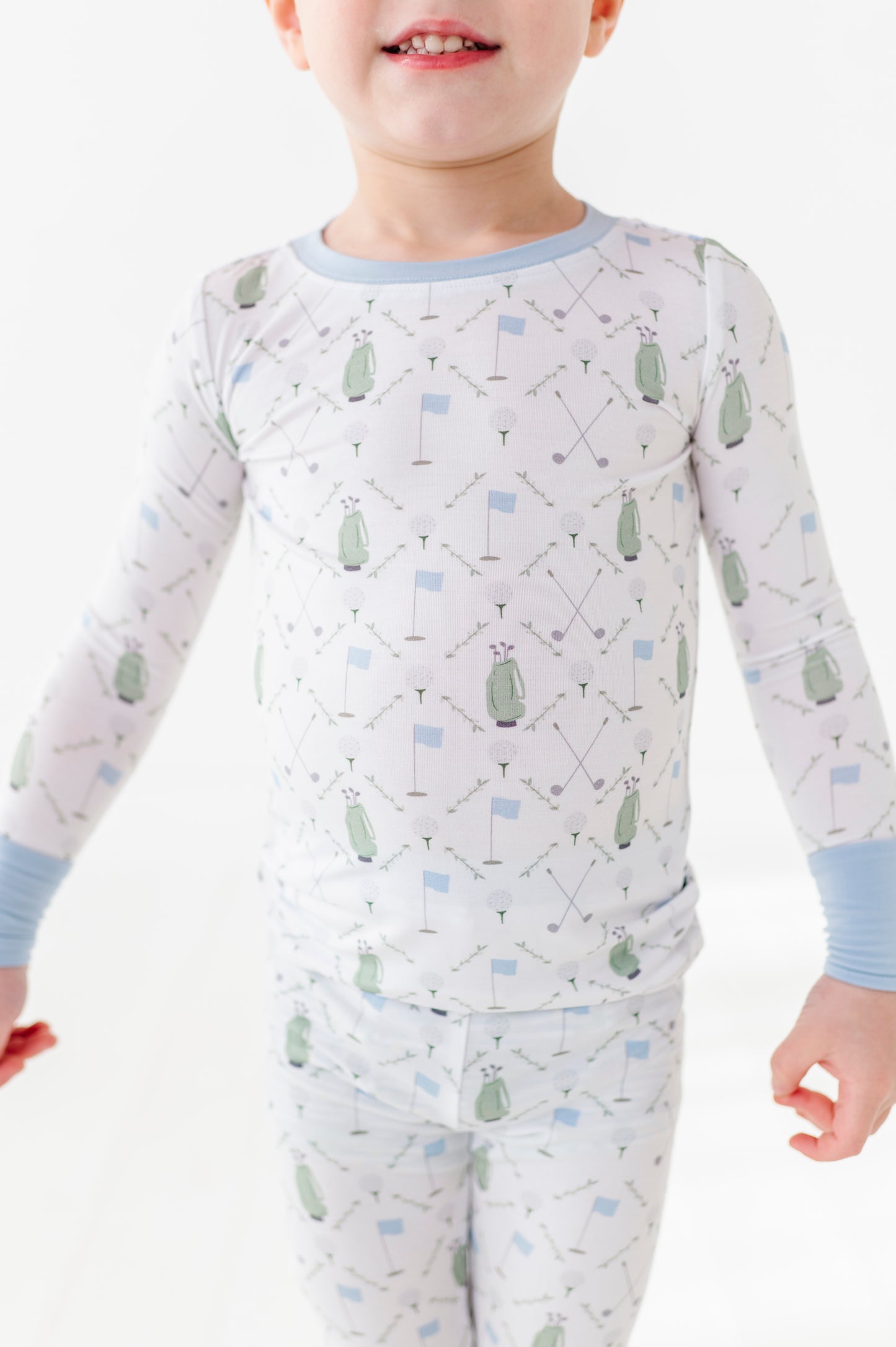 Dressed To the Tee Kids Pajamas Long Sleeves and Pants - Blue