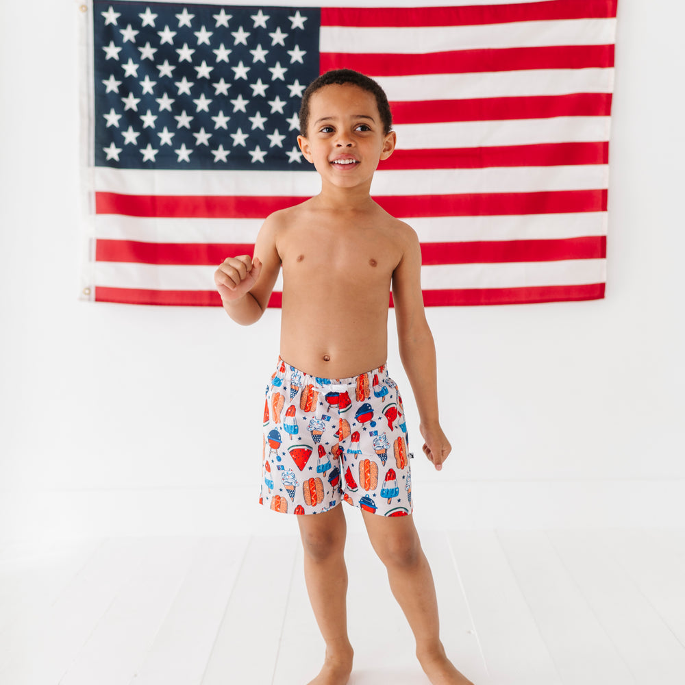 
                      
                        Red, White & BBQ Boys Swim Trunks
                      
                    