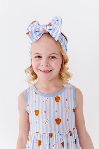 Stripe Out Baseball Biggie Bow
