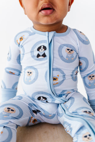 Porthole Pups Convertible Footies - Blue
