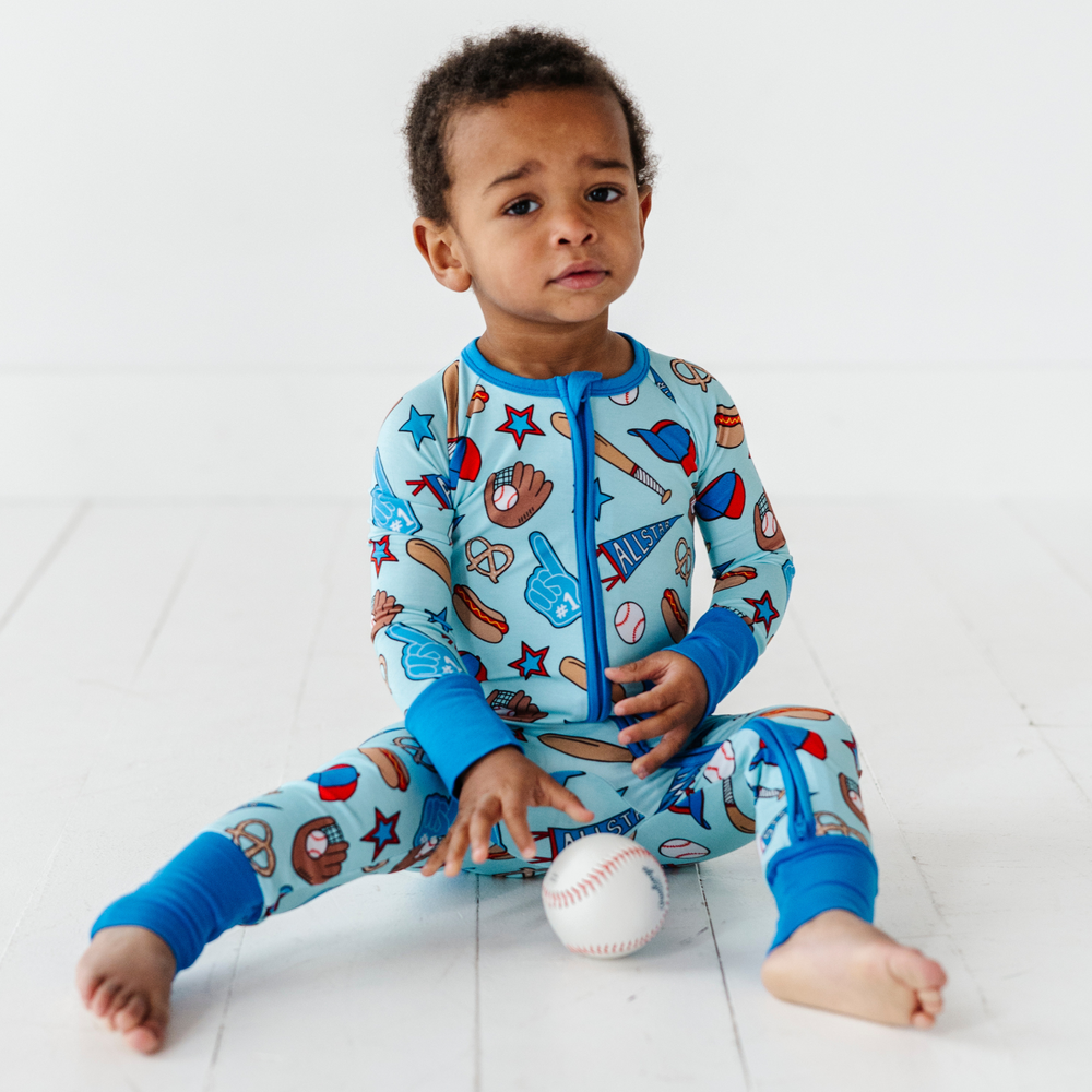 
                      
                        No Place Like Home Blue Baseball Convertible Footies
                      
                    