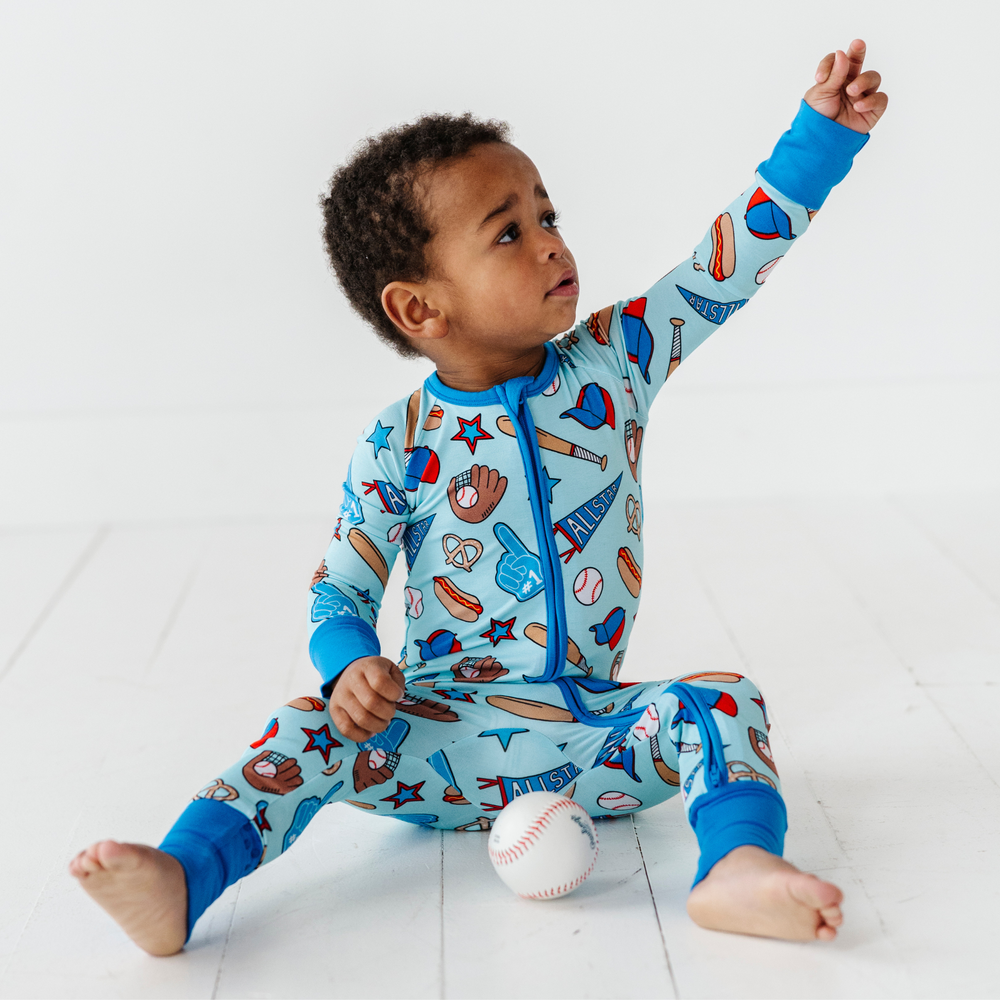 
                      
                        No Place Like Home Blue Baseball Convertible Footies
                      
                    