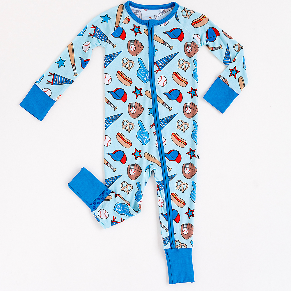 
                      
                        No Place Like Home Blue Baseball Convertible Footies
                      
                    