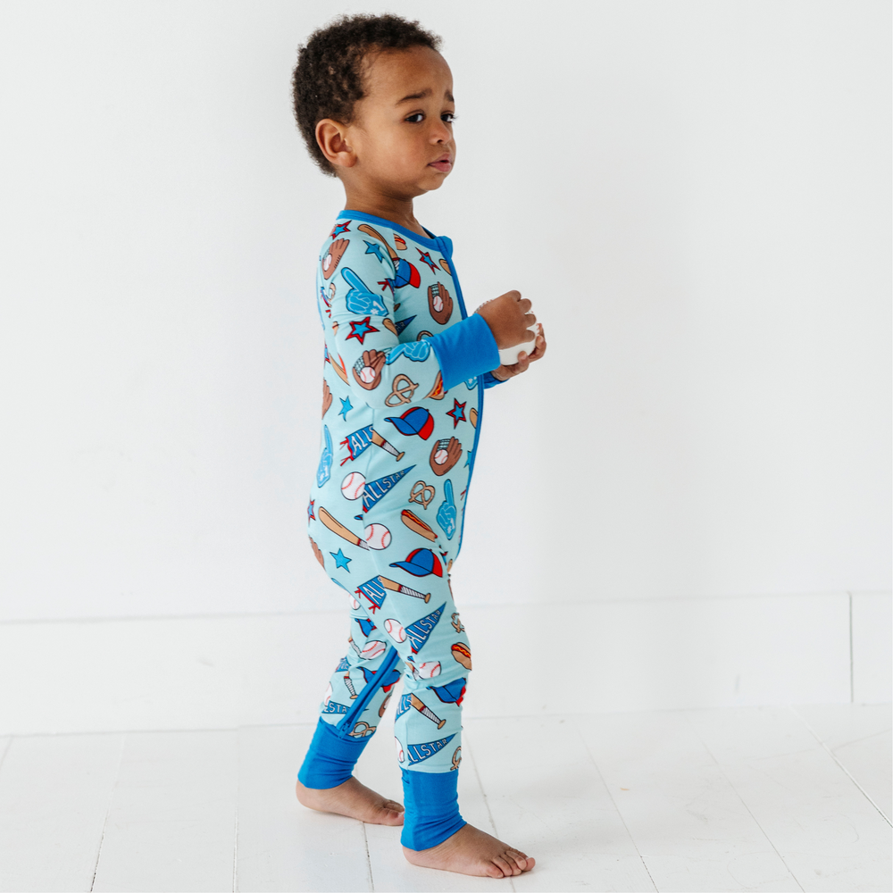 
                      
                        No Place Like Home Blue Baseball Convertible Footies
                      
                    