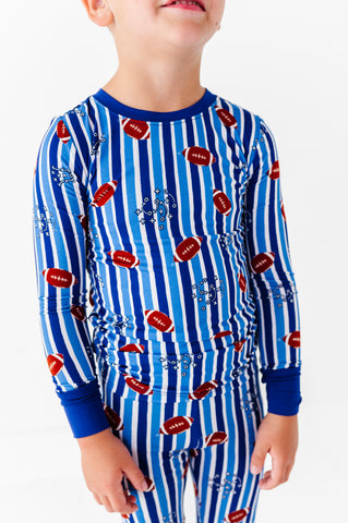 Friday Night Stripes Kids Pajamas - Blue