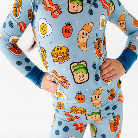Don't Go Bacon My Heart Kids Pajamas in Blue