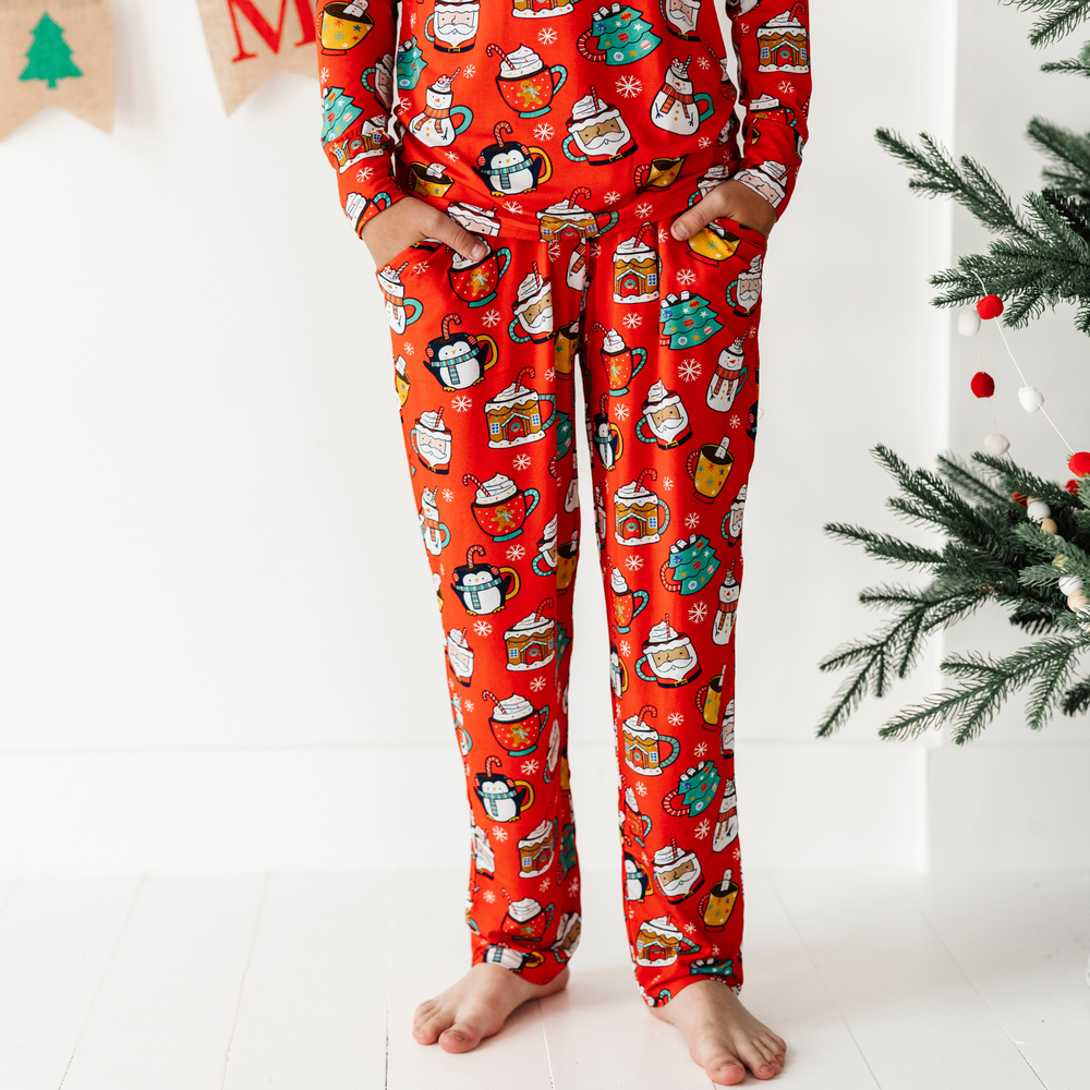 Teen in Cocoa Christmas matching pajamas