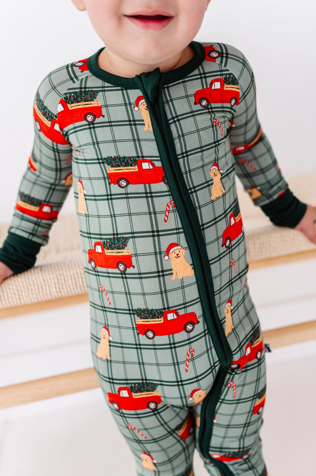 Green Holly Jolly Doggies Convertible Footies