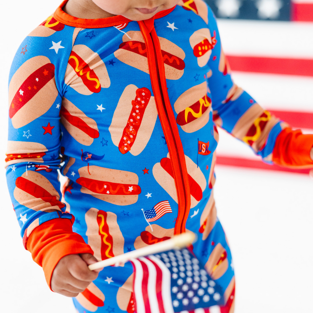 
                      
                        It's The Fourth of July and It Makes Me Want a Hot Dog Real Bad Convertible Footies
                      
                    