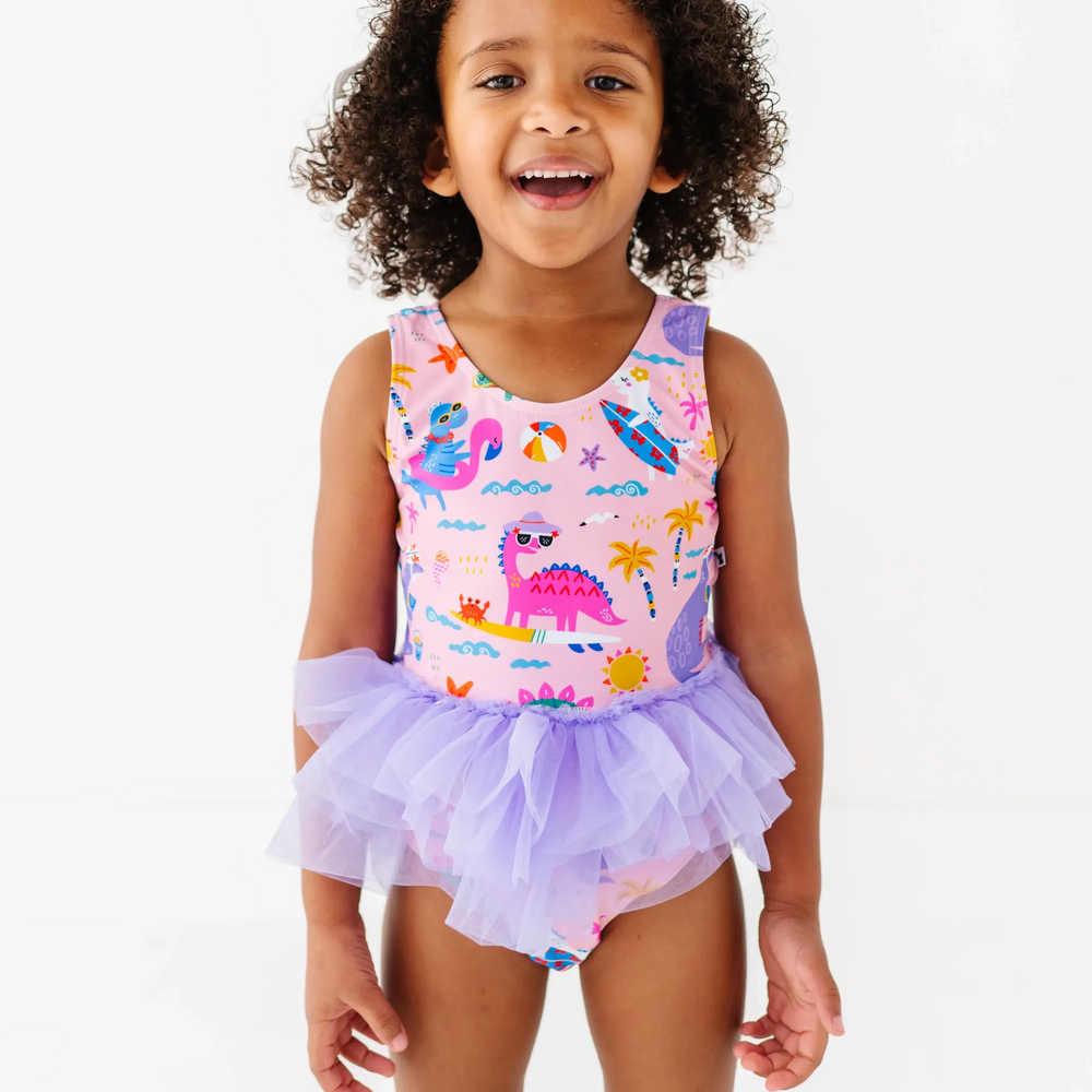 Diva Dinos Girls Swimsuit With Tutu