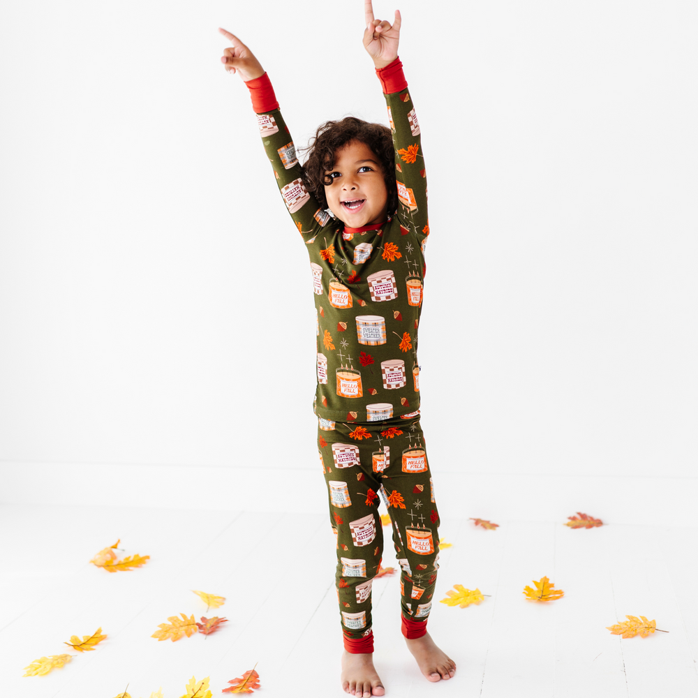 
                      
                        Kid Wearing Fall Candle Pajamas By Kiki and Lulu
                      
                    