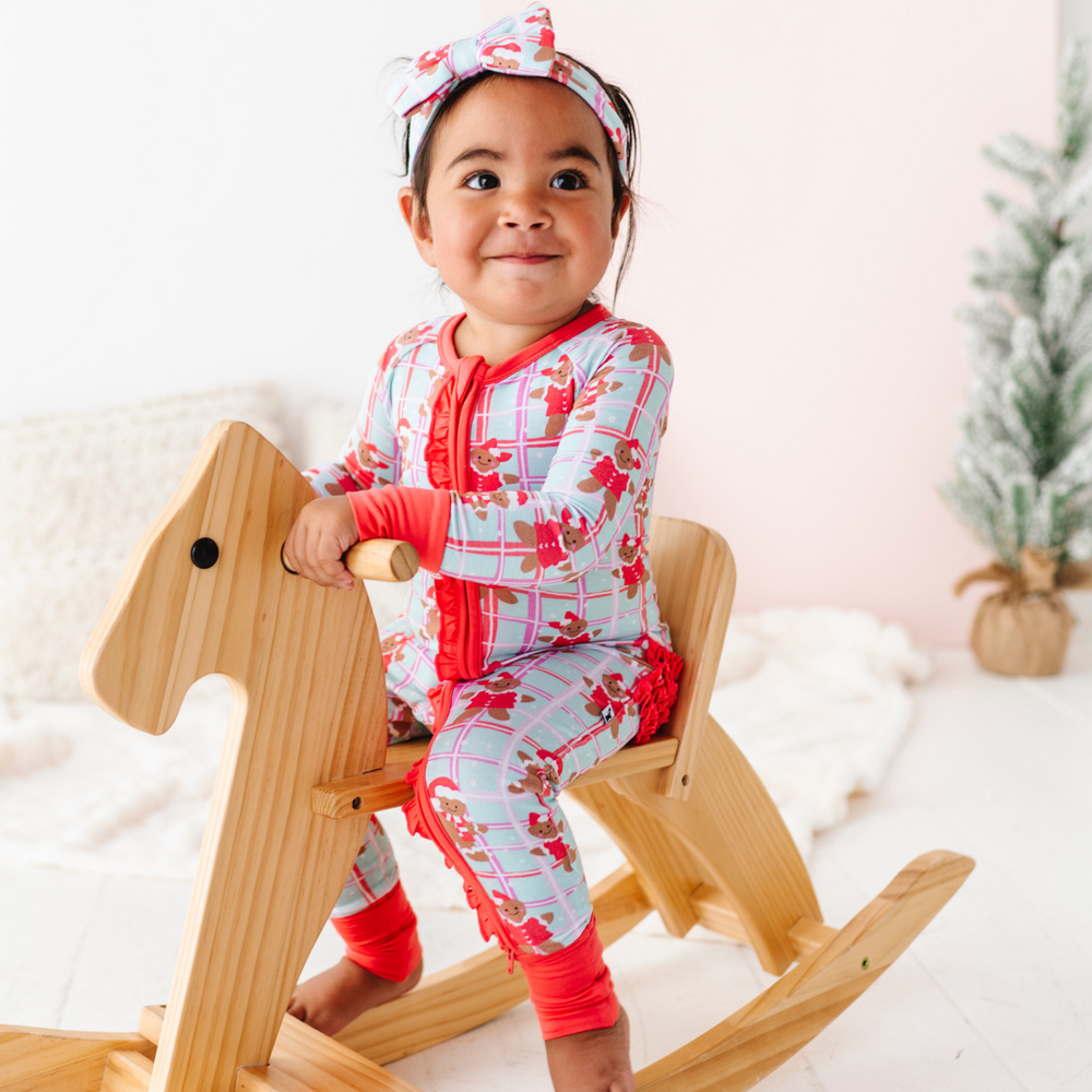 Girl in Gingerbread Christmas Pajamas by Kiki and Lulu