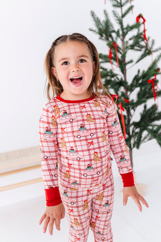 Pink Holly Jolly Doggies Kids Pajamas