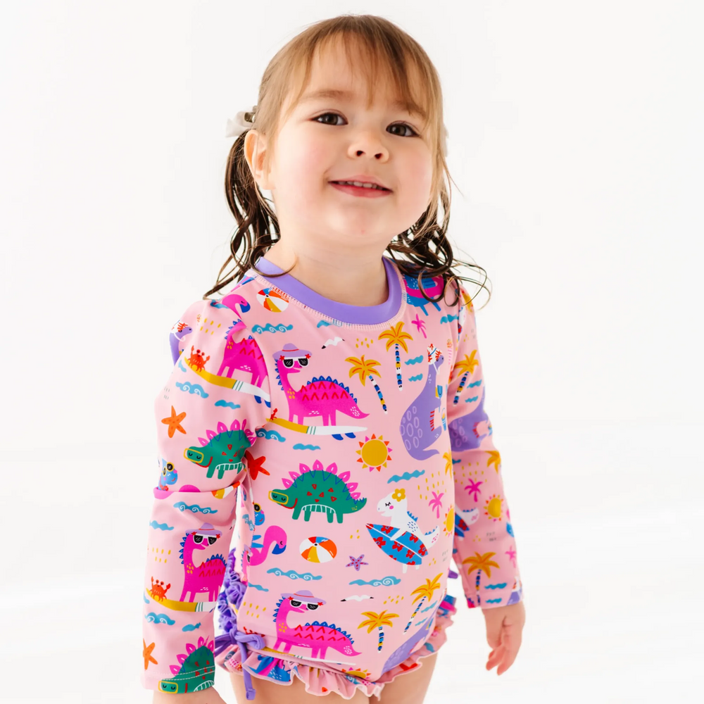 Diva Dinos Long Sleeve Ruffle Swimsuit