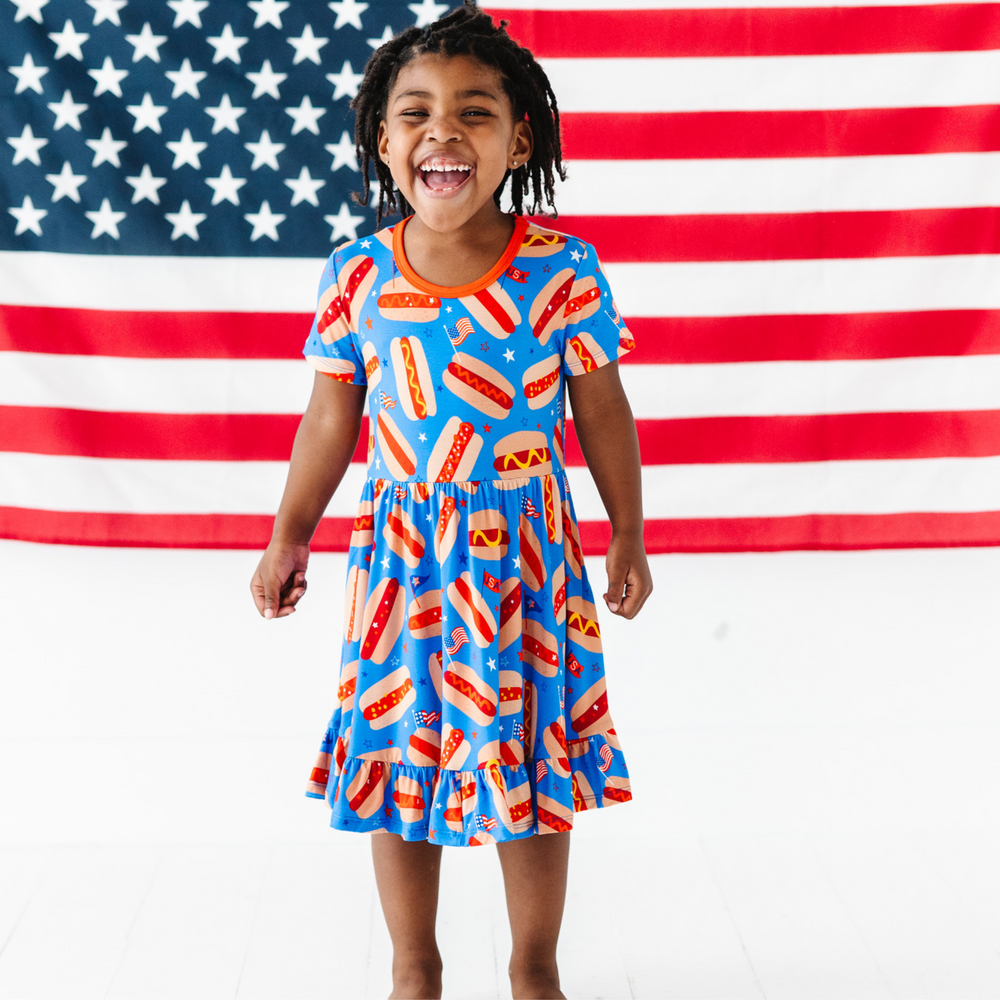 
                      
                        It's The Fourth of July and It Makes Me Want a Hot Dog Real Bad Toddler/Girls Dress
                      
                    