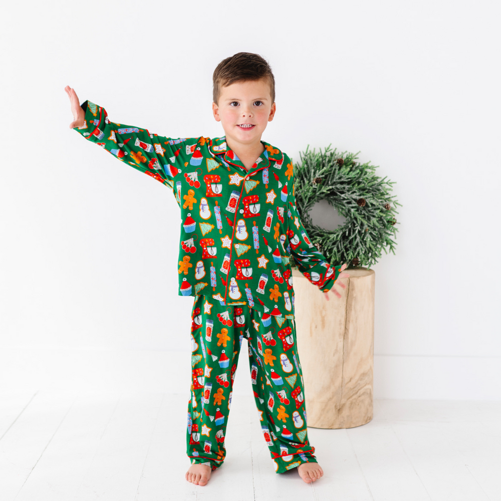 
                      
                        Kids Button Down Christmas Baking Pajamas by Kiki and Lulu
                      
                    