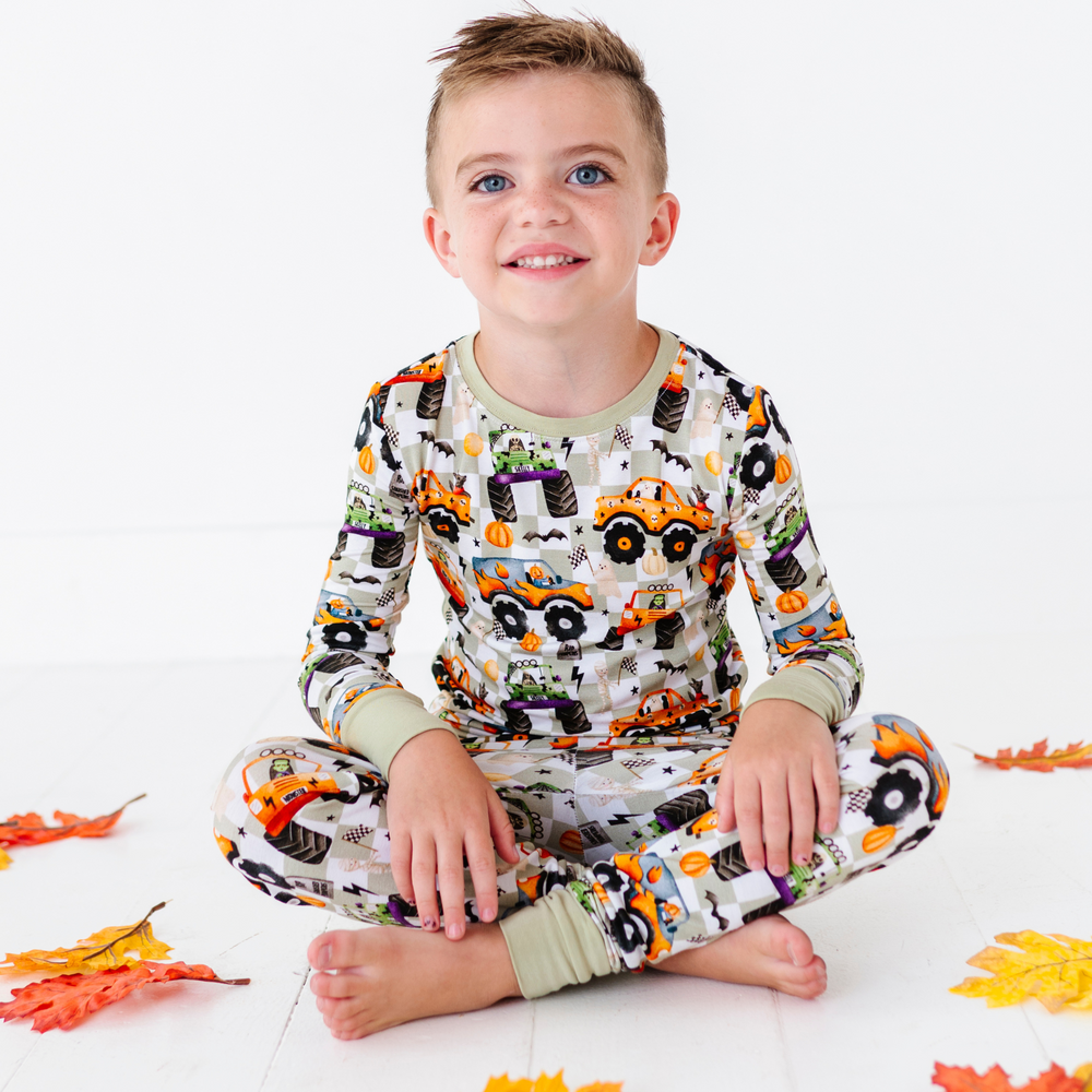 
                      
                        Boy in Monster Truck Halloween Pajamas
                      
                    