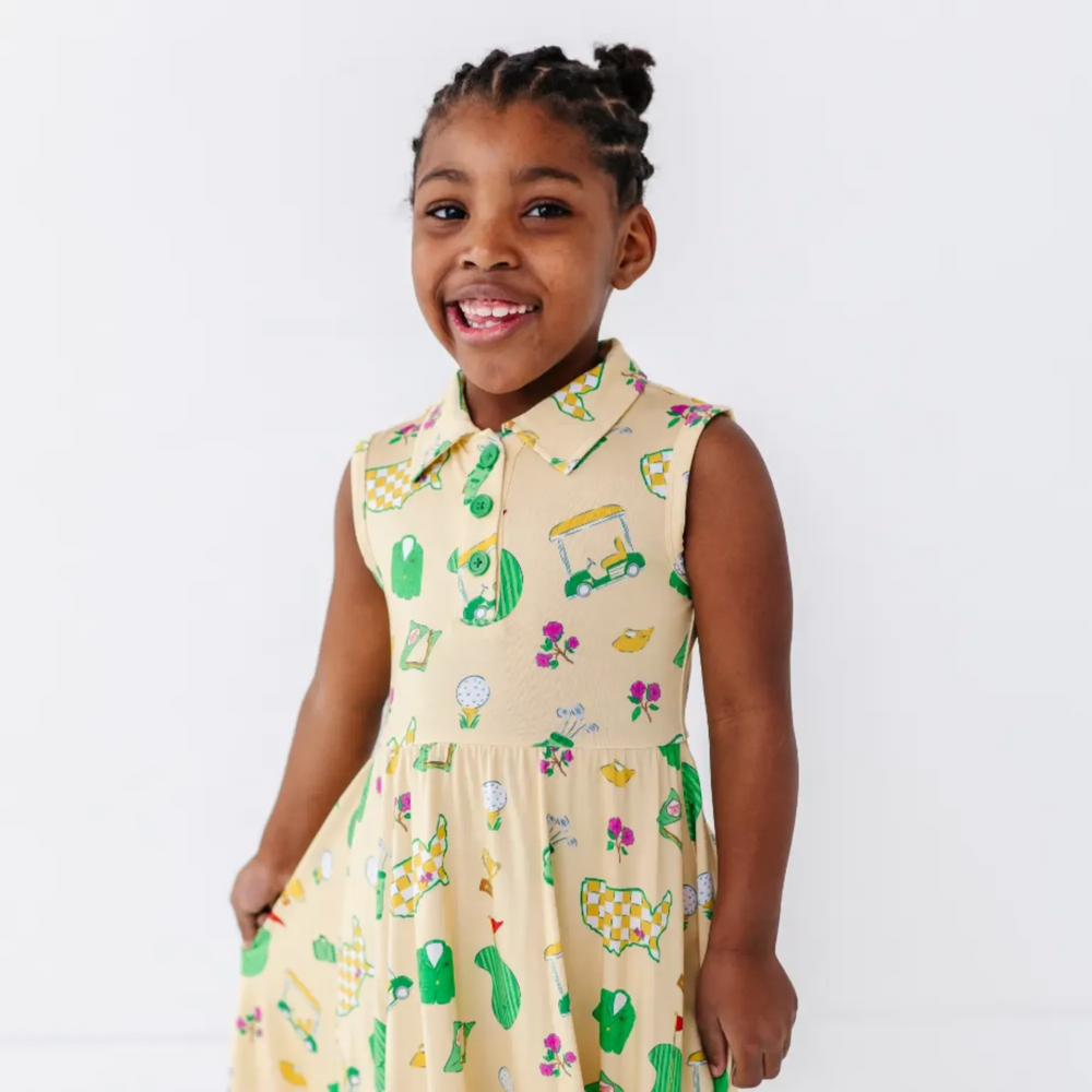 
                      
                        Green Jacket Dreams Girls Collared Dress
                      
                    