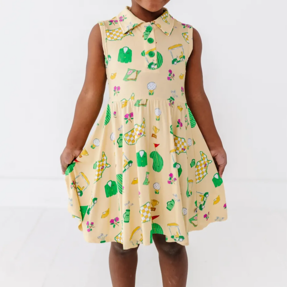 
                      
                        Green Jacket Dreams Girls Collared Dress
                      
                    