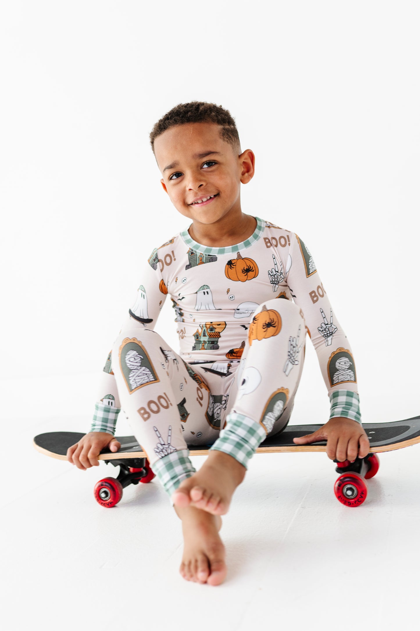 Matching Halloween PJs for kids with cozy bamboo comfort