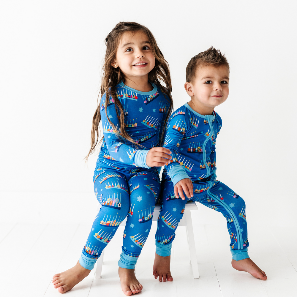 Kid in Hanukkah Pajamas family matching 