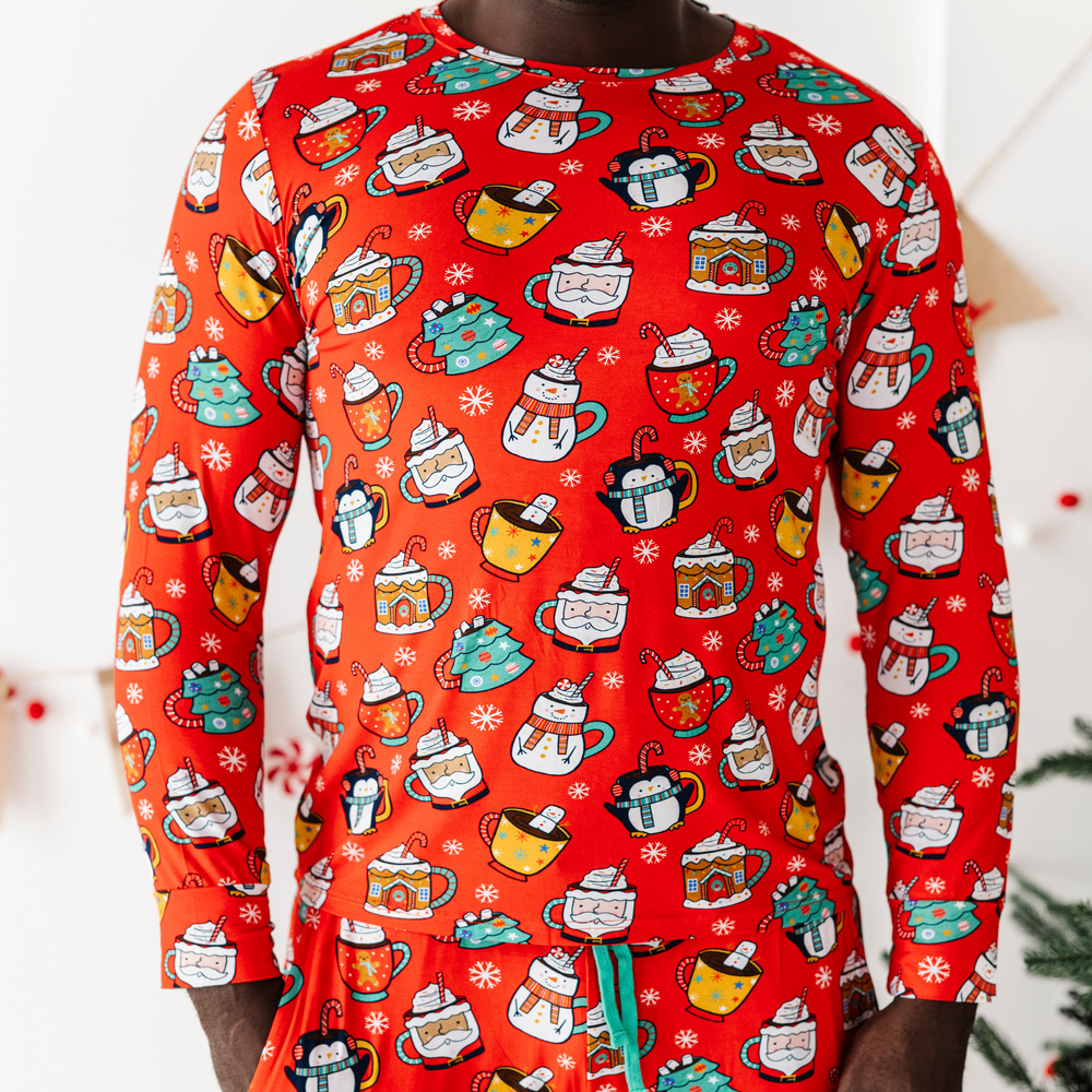 
                
                    Load image into Gallery viewer, Man in family matching Christmas cocoa pajamas
                
            
