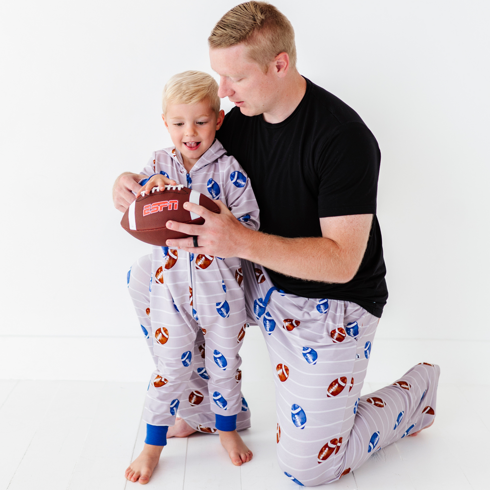 
                      
                        Father and son matching football pajamas
                      
                    