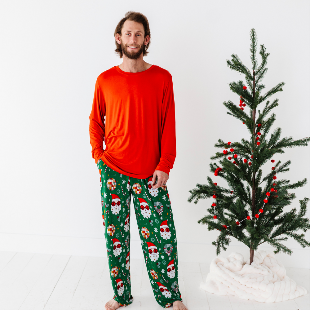 Retro Santa Mens Christmas Pajamas by Kiki and Lulu