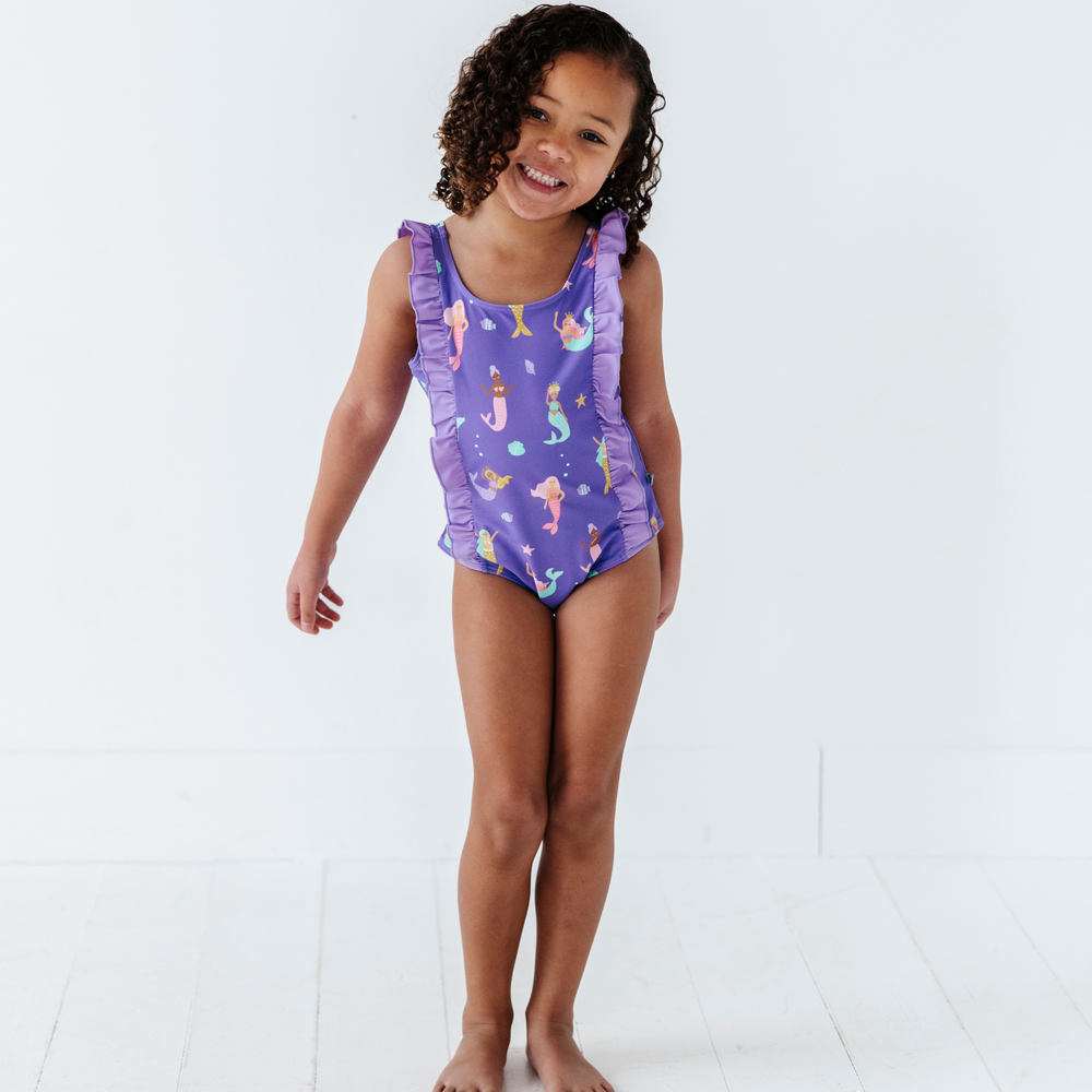 
                      
                        Mermaid in the U.S.A. Swimsuit With Ruffle
                      
                    