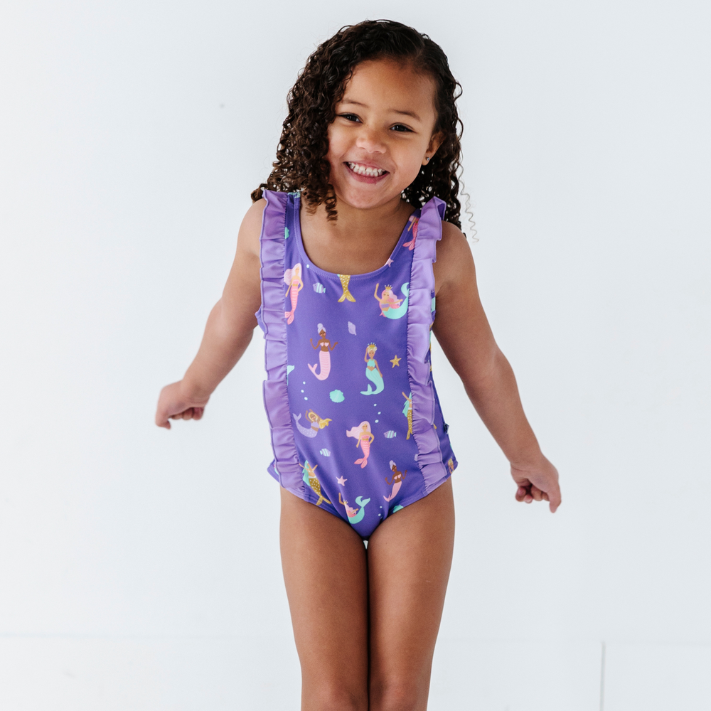 
                      
                        Mermaid in the U.S.A. Swimsuit With Ruffle
                      
                    