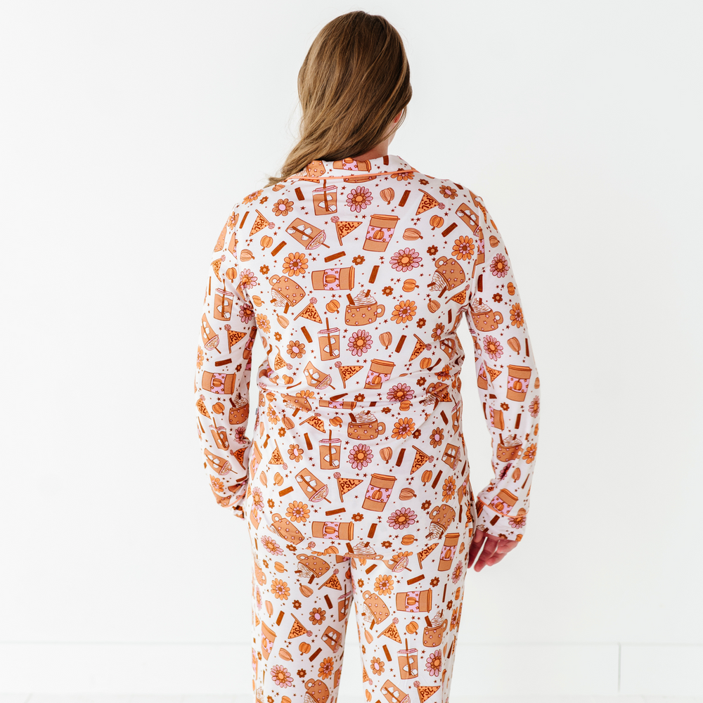 
                      
                        Mom wearing Pumpkin Spice Latte Pajamas
                      
                    