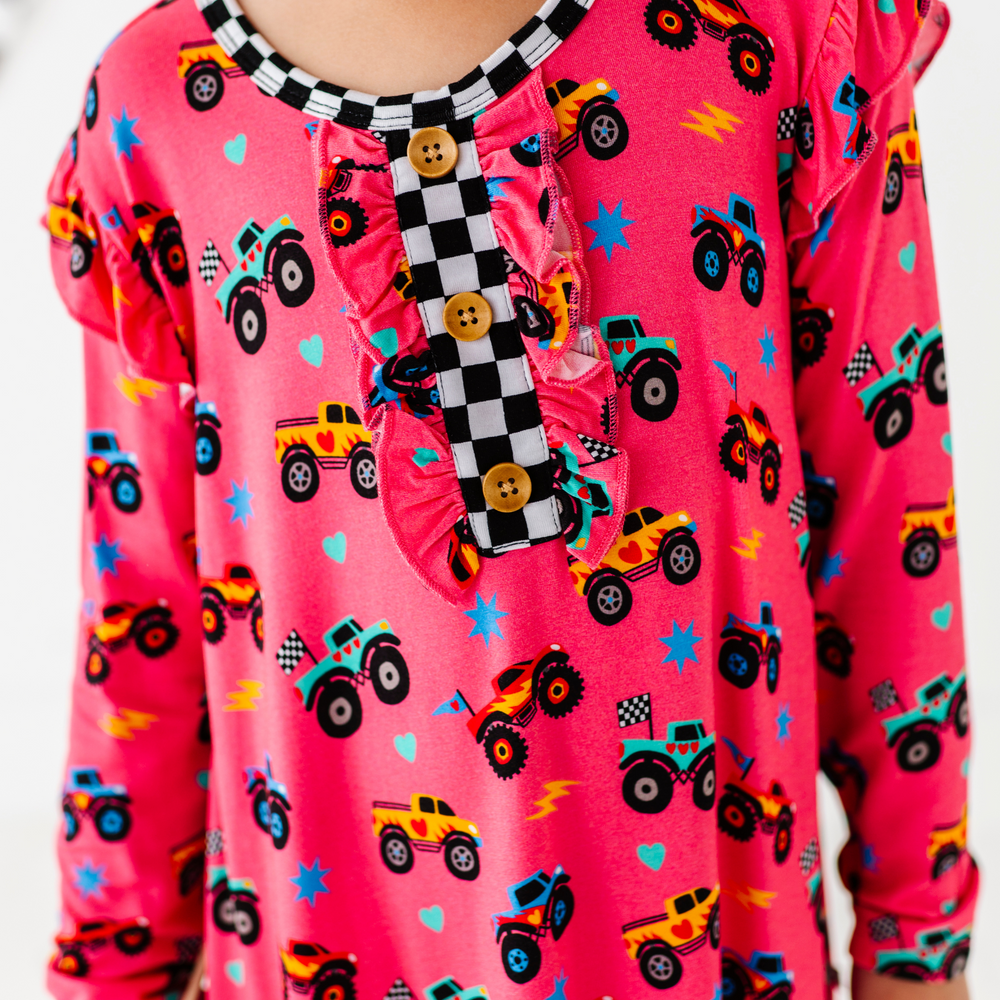 
                      
                        Girl in Monster Truck nightgown by Kiki and Lulu
                      
                    