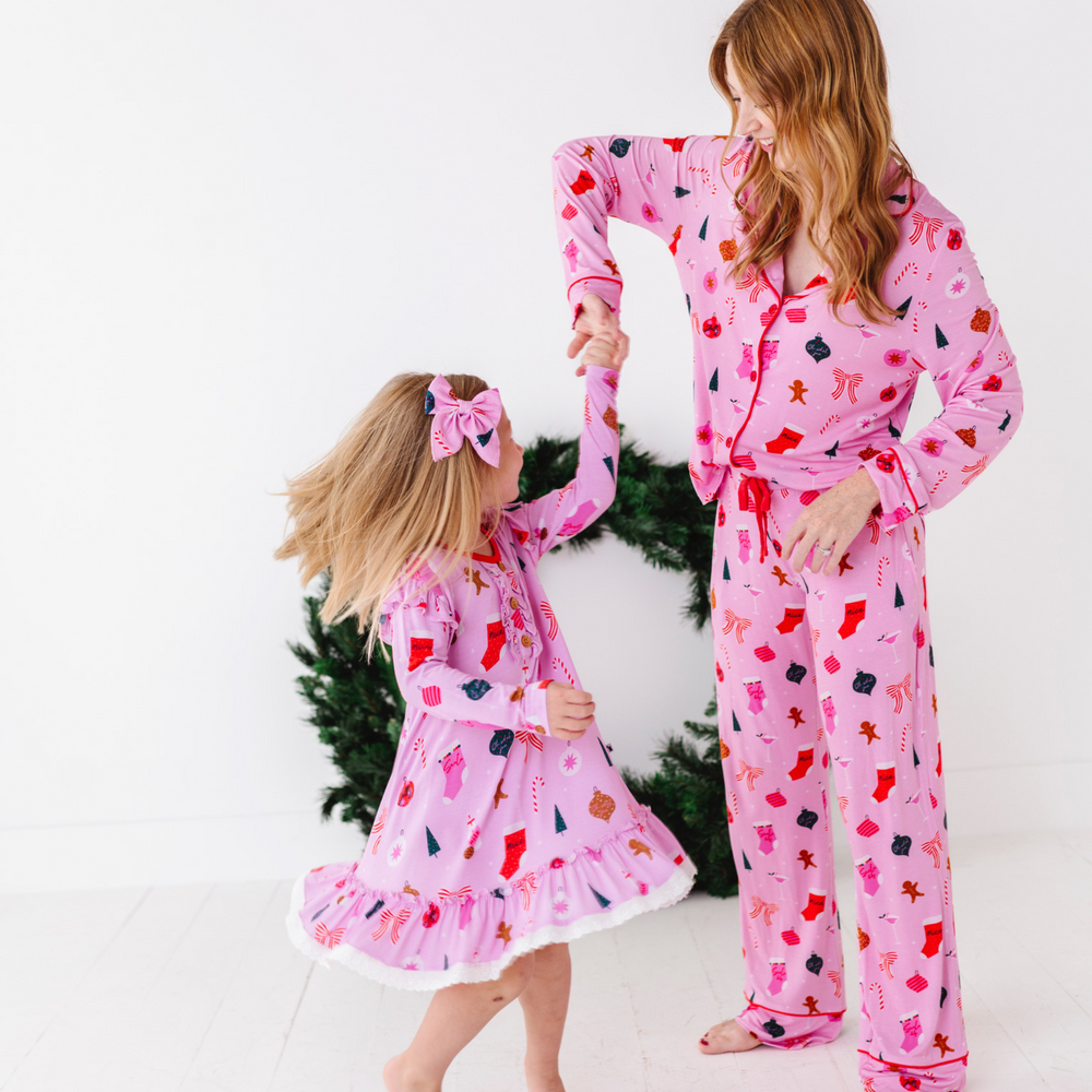 
                      
                        Family Matching Pink Christmas Pajamas by Kiki and Lulu
                      
                    