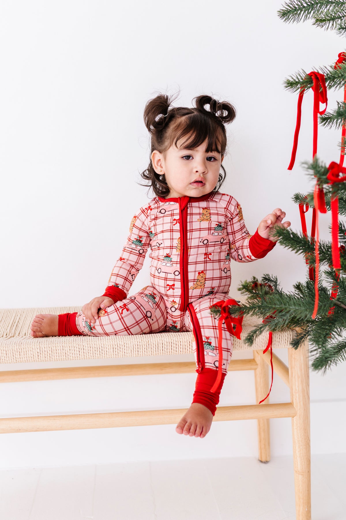 Pink Holly Jolly Doggies Convertible Footies