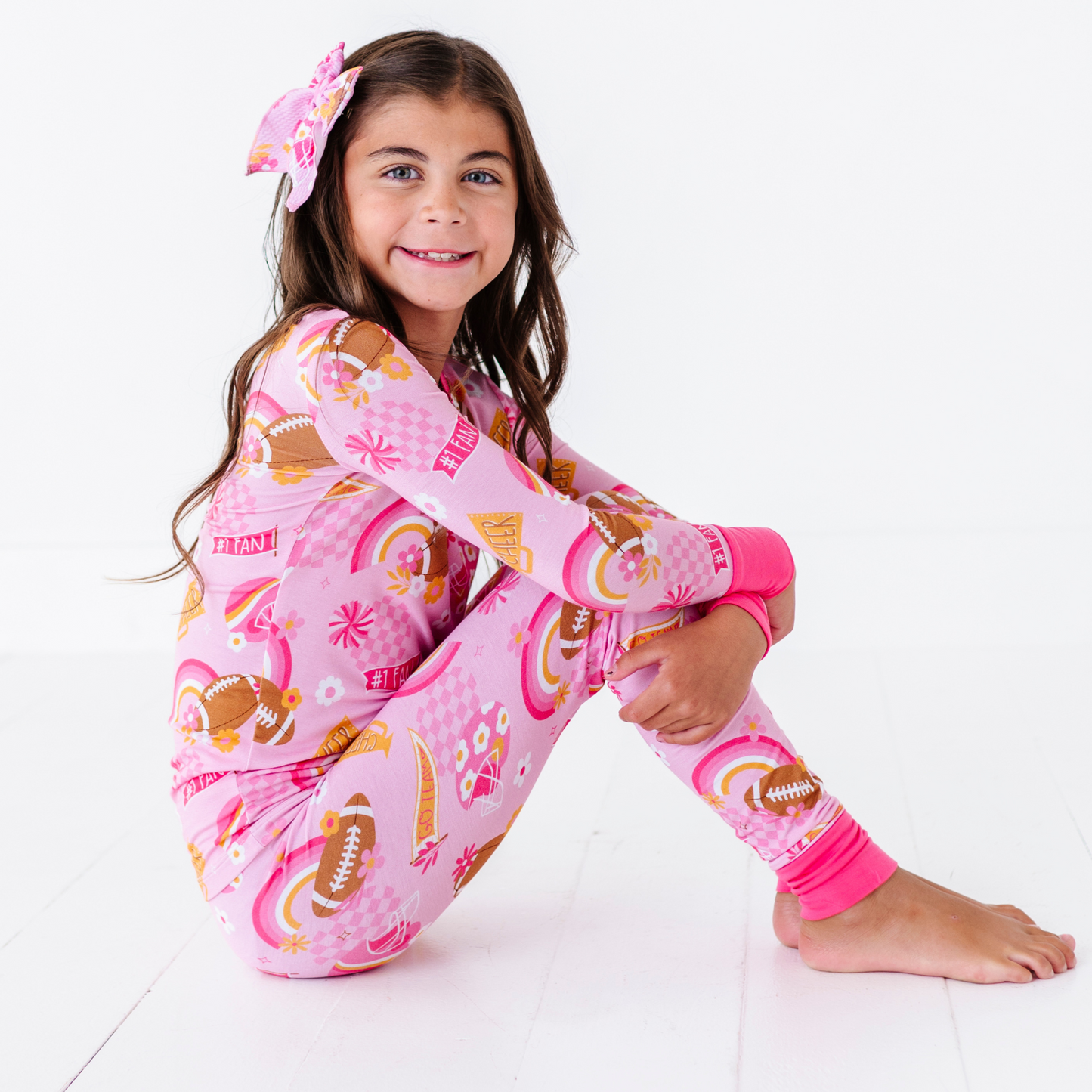 Pink Football Pajamas by Kiki and Lulu