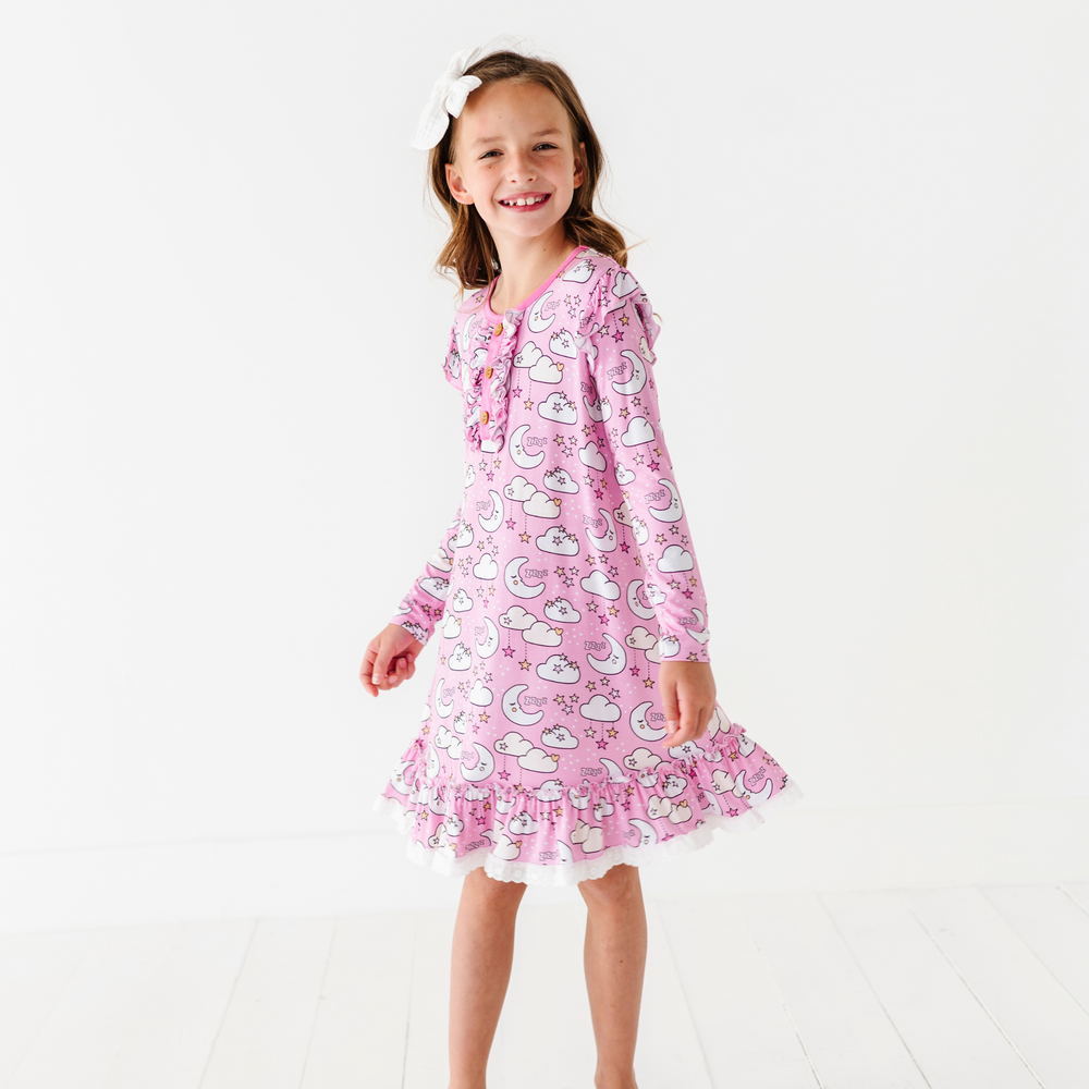 
                      
                        Girl in pink moon nightgown by Kiki and Lulu
                      
                    