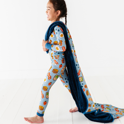 Don't Go Bacon My Heart Plush Blanket in Blue