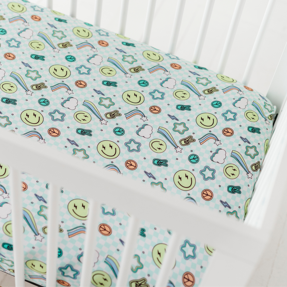 Peace, Love, and Good Dreams Crib Sheet