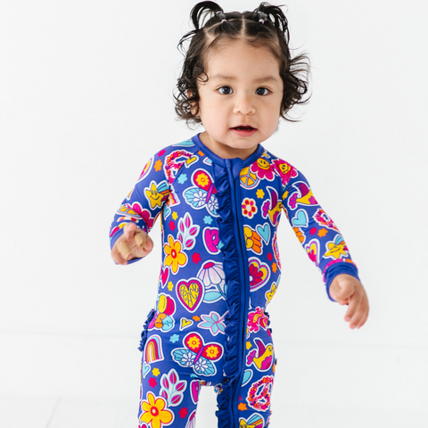 I'm Groovy and I Know It Convertible Footies with Ruffle