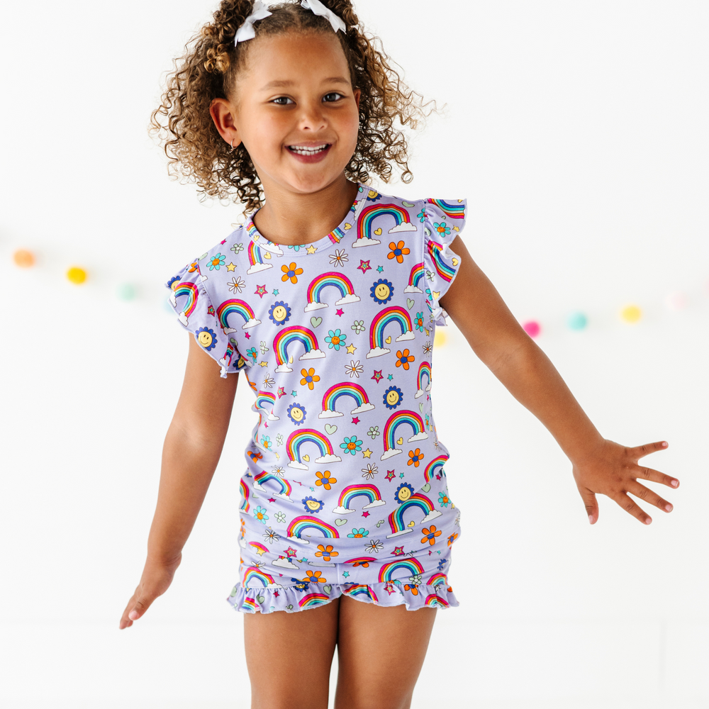 It's All Flowers and Rainbows Ruffle Short Set Toddler/Kids