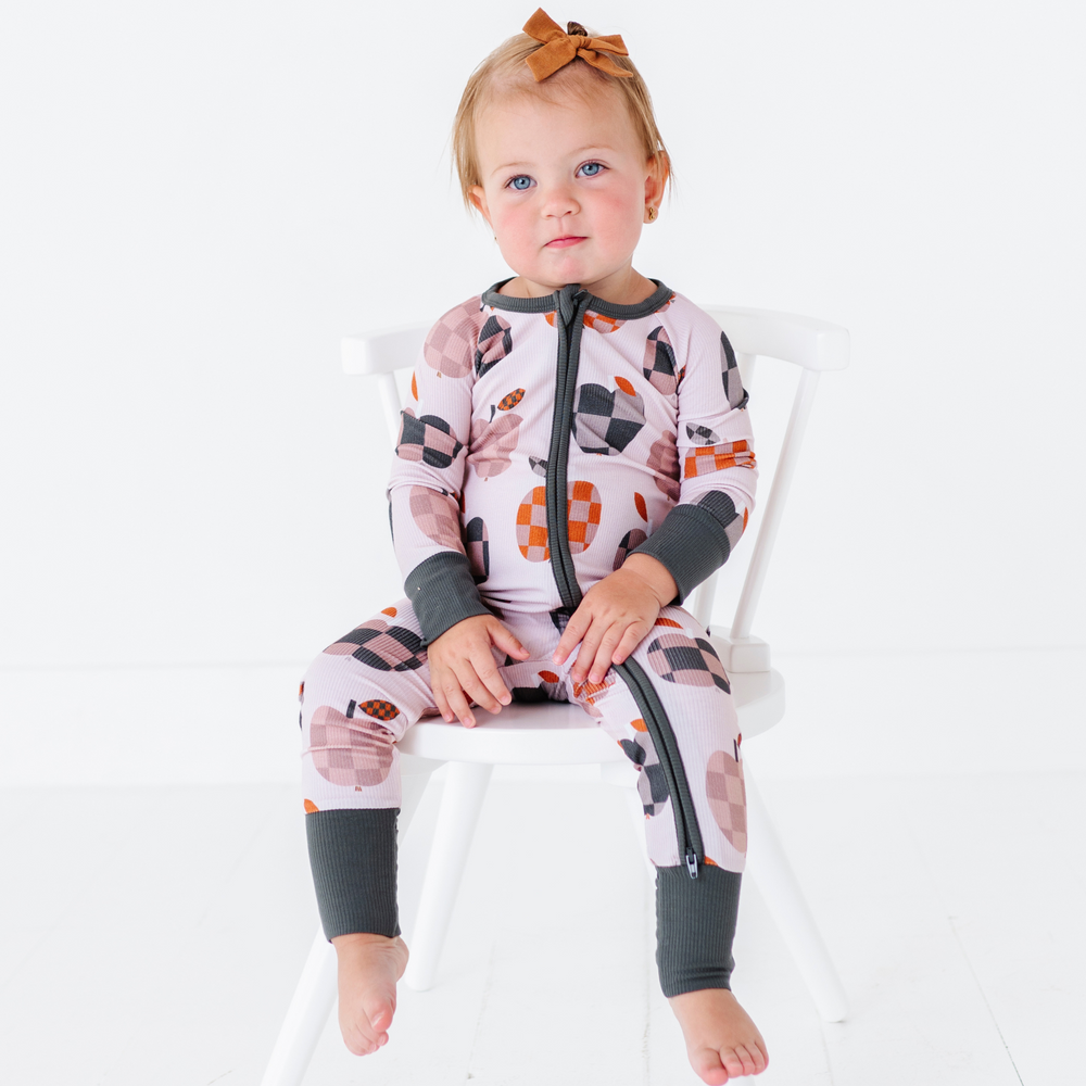 Baby Wearing Fall Apple Convertible Footies by Kiki and Lulu