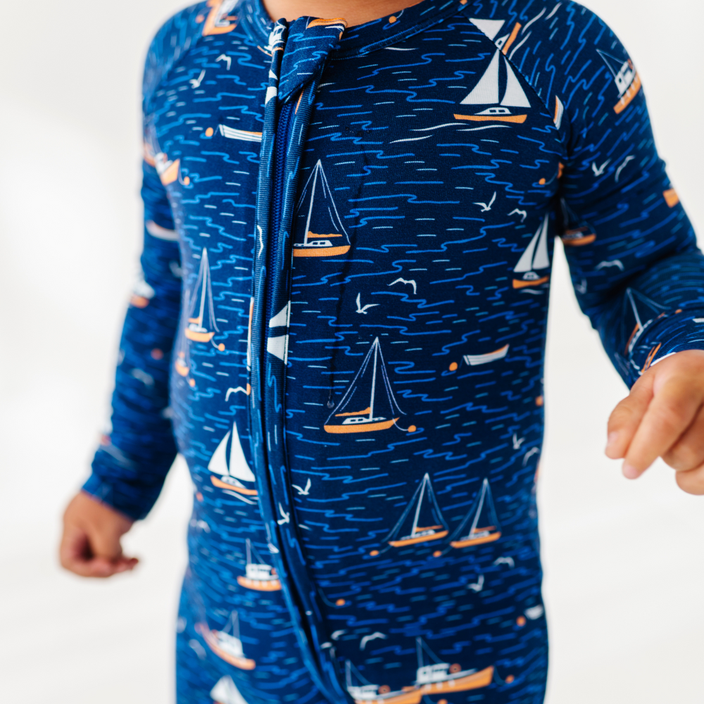 Sailboat footies by Kiki and Lulu